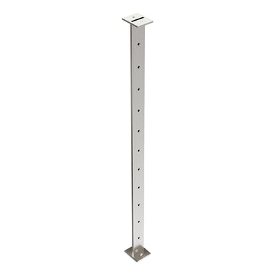 Intermediate Post 50mm x 10mm - 960mm high. Predrilled with 11 x 8mm holes at 80mm spacing - Satin Finish