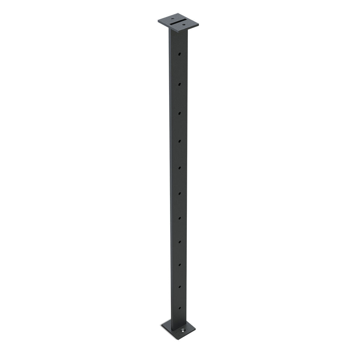 Intermediate Post 50mm x 10mm - 960mm high. Predrilled with 11 x 8mm holes at 80mm spacing - Aluminium -  Dulux Protexture Black