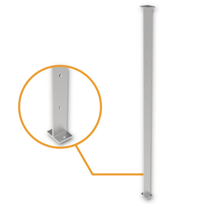 Post Intermediate 40mm x 5mm - 960mm High with 11 x 7.5mm - 316 Grade Stainless Steel Satin Finish