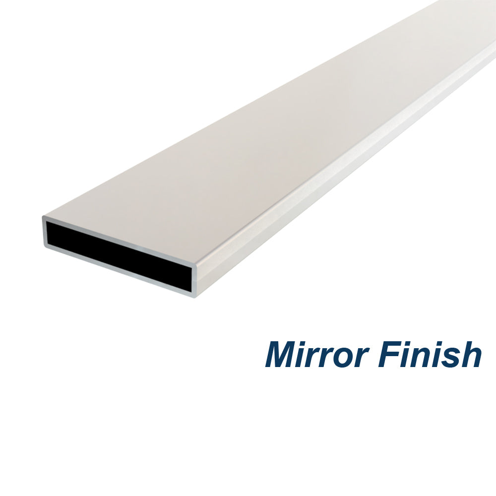 Rectangle Tube 50mm x 10mm x 1.5mm Wall Thickness 316 Grade Stainless Steel - Mirror Polish