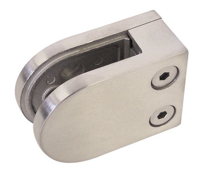 Glass Clamp Medium D/Flat Type to suit 6, 8, & 10mm Glass 316 Grade Stainless Steel - Satin Finish