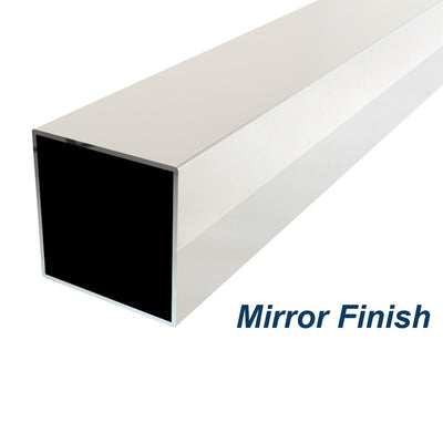 Square Tube 2 inch (50.8mm) x 1.5mm Wall Thickness 316 Grade Stainless Steel - Mirror Polish