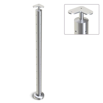 Heavy Duty Wire Balustrade 50.8mm x 3.0mm CORNER Post - Flat Handrail - SATIN FINISH