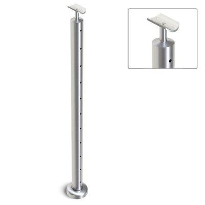 Heavy Duty Wire Balustrade 50.8mm x 1.6mm INTERMEDIATE Post 960mm High 11 x 7.5mm Holes Satin Finish