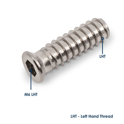 Threaded Timber Inserts M6 x 32mm LHT - 304 Grade Stainless Steel