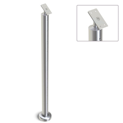 Heavy Duty Wire Balustrade 50.8mm x 3.0mm END Angled Post - Flat Handrail - SATIN FINISH