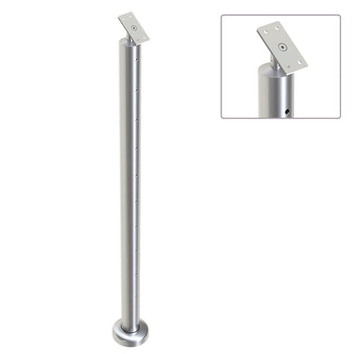 Heavy Duty Wire Balustrade 50.8mm x 1.6mm INTERMEDIATE  Angled Post - Flat Handrail - SATIN FINISH