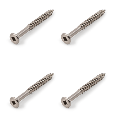 Self Tapping Screw CSK Head Square Drive 12g x 1/4 316 Grade Stainless Steel - 4 PACK - for Post Top Plate to Post