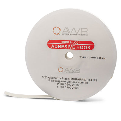Adhesive Back Hook 25m Roll x25mm (Hard)