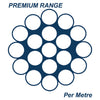 1 x 19 Wire Rope 316 Grade Stainless Steel - SIZES: 1.2mm - 14mm - Per Metre