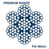 7 x 19 Wire Rope 316 Grade Stainless Steel - SIZES: 1.6mm - 16mm - Per Metre