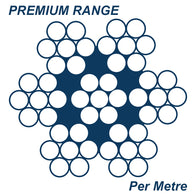 7 x 7 Wire Rope 316 Grade Stainless Steel - SIZES: 1mm - 12mm - Per Metre