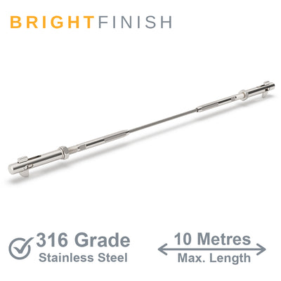 Bright Finish Factory Swaged Wire Balustrade - Flip Lock System - Suits Metal Posts