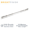 Bright Finish Factory Swaged Wire Balustrade - Flip Lock System - Suits Metal Posts