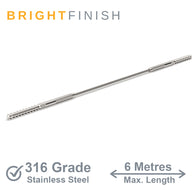 Bright Finish Factory Swaged Wire Balustrade - Lag Screw System - Suits Timber Posts