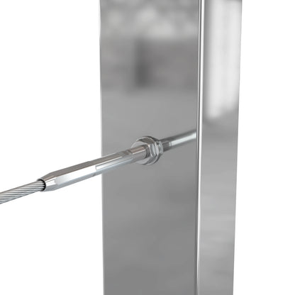 Bright Finish Factory Swaged Wire Balustrade - Metal Insert System - Suits Metal Posts