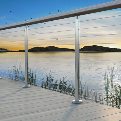 Bright Finish Factory Swaged Wire Balustrade - Metal Insert System - Suits Metal Posts