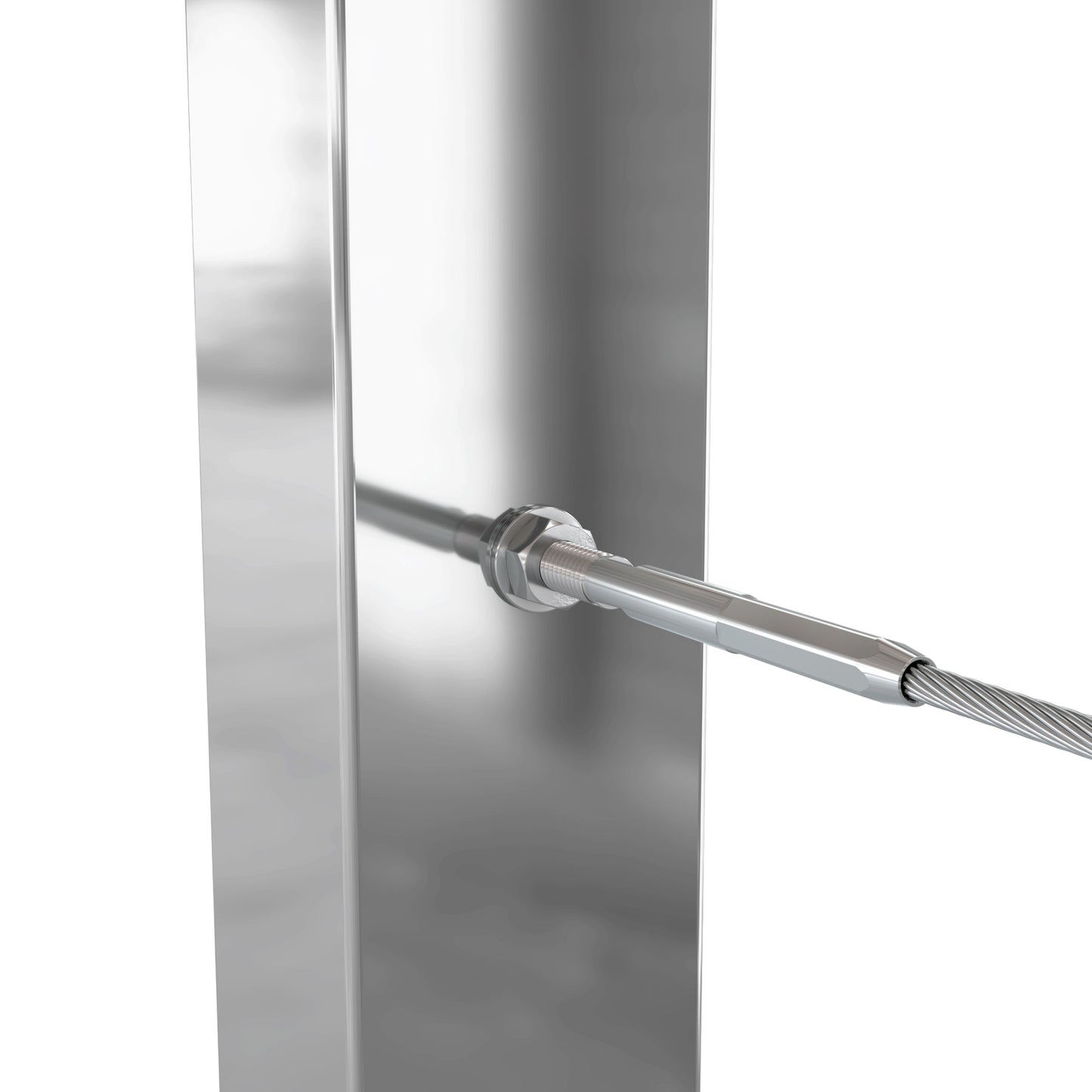Bright Finish Factory Swaged Wire Balustrade - Metal Insert System - Suits Metal Posts