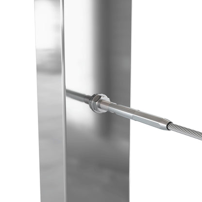 Bright Finish Factory Swaged Wire Balustrade - Metal Insert System - Suits Metal Posts