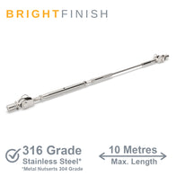 Bright Finish Factory Swaged Wire Balustrade - Rig Fork System with Nutserts - Suits Metal Posts
