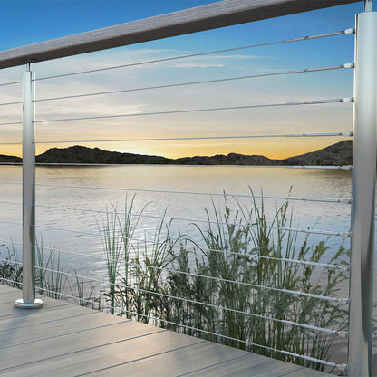 Bright Finish Factory Swaged Wire Balustrade - Rig Fork System with Nutserts - Suits Metal Posts