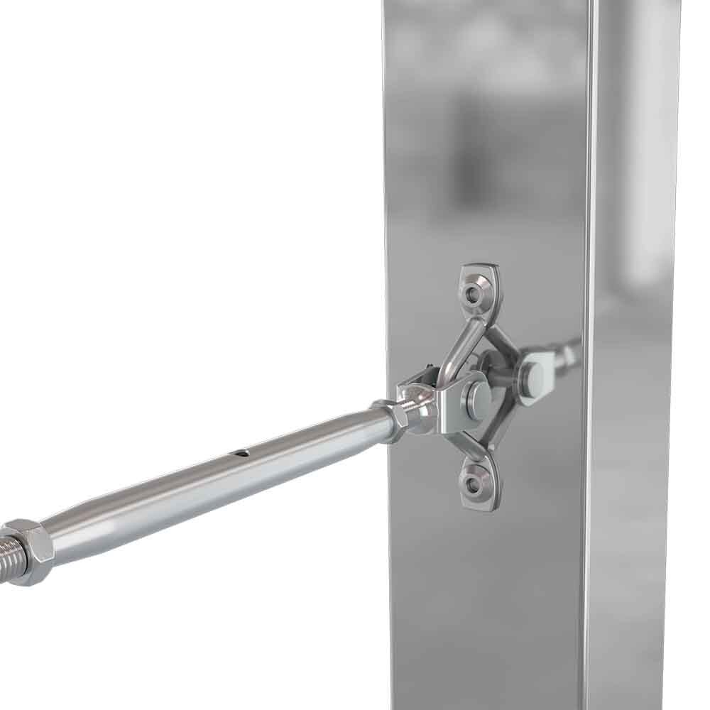 Bright Finish Factory Swaged Wire Balustrade - Rig Fork System with Saddles - Suits Metal Posts