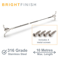 Bright Finish Factory Swaged Wire Balustrade - Rig Fork System with Saddles - Suits Metal Posts