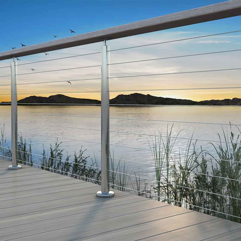 Bright Finish Factory Swaged Wire Balustrade - Rig Fork System with Saddles - Suits Metal Posts