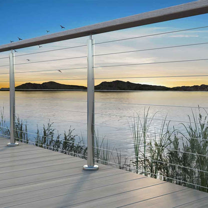 Bright Finish Factory Swaged Wire Balustrade - Rig Fork System with Saddles - Suits Metal Posts