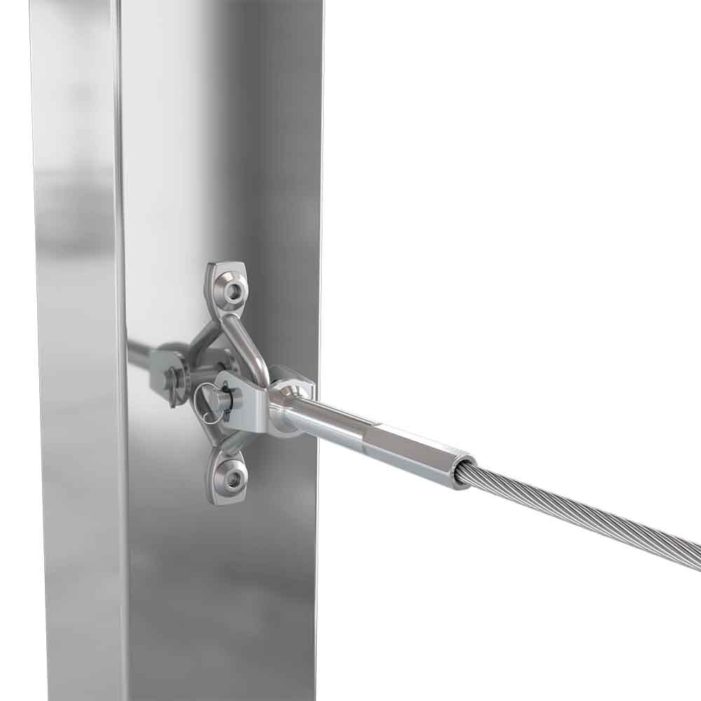 Bright Finish Factory Swaged Wire Balustrade - Rig Fork System with Saddles - Suits Metal Posts