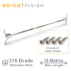 Bright Finish Factory Swaged Wire Balustrade - Rig Fork System with Saddles - Suits Metal Posts