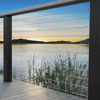 Bright Finish Factory Swaged Wire Balustrade - Rig Fork System with Saddles - Suits Timber Posts