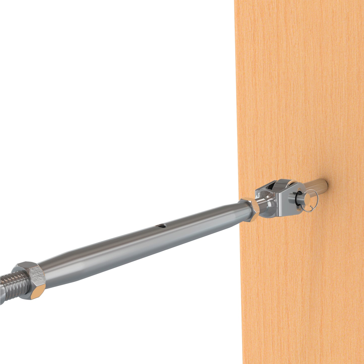 Bright Finish Factory Swaged Wire Balustrade - Rig Fork System with Screw Eyes - Suits Timber Posts