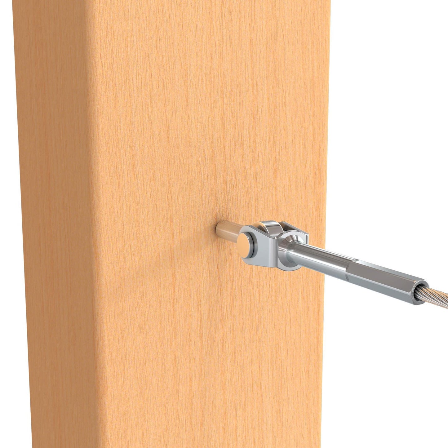 Bright Finish Factory Swaged Wire Balustrade - Rig Fork System with Screw Eyes - Suits Timber Posts