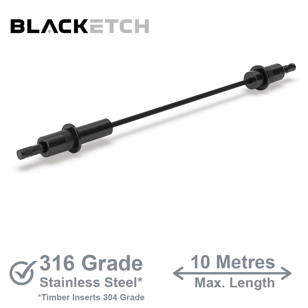 BlackEtch DIY Swaged Wire Balustrade (Supplied as components only) - DIY Tension Rod System - Suits Metal Posts