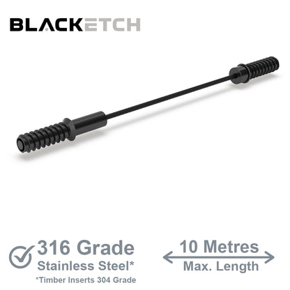BlackEtch DIY Swaged Wire Balustrade (Supplied as components only) - DIY Tension Rod System - Suits Timber Posts