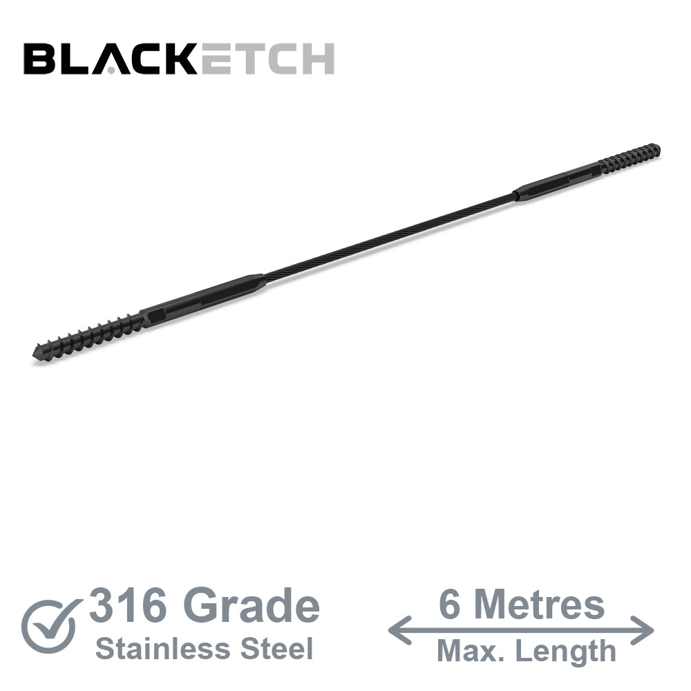 BlackEtch Factory Swaged Wire Balustrade - Lag Screw System - Suits Timber Posts