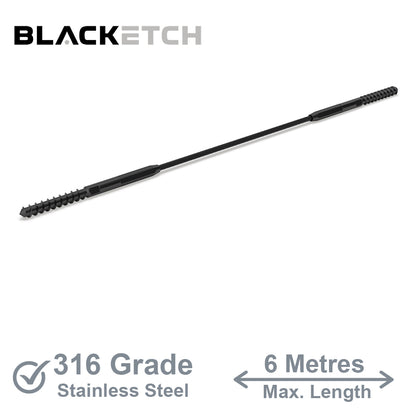 BlackEtch Factory Swaged Wire Balustrade - Lag Screw System - Suits Timber Posts