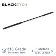 BlackEtch Factory Swaged Wire Balustrade - Lag Screw System - Suits Timber Posts
