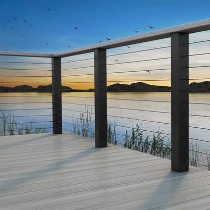 BlackEtch Factory Swaged Wire Balustrade - Lag Screw System - Suits Timber Posts