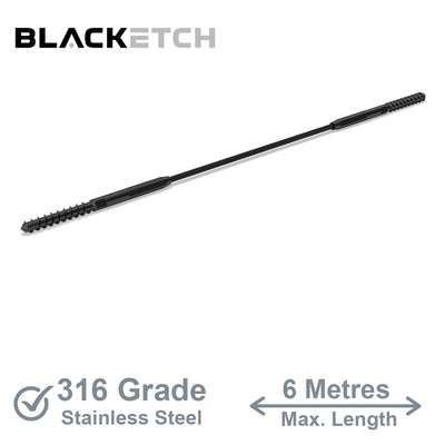 BlackEtch Factory Swaged Wire Balustrade - Lag Screw System - Suits Timber Posts