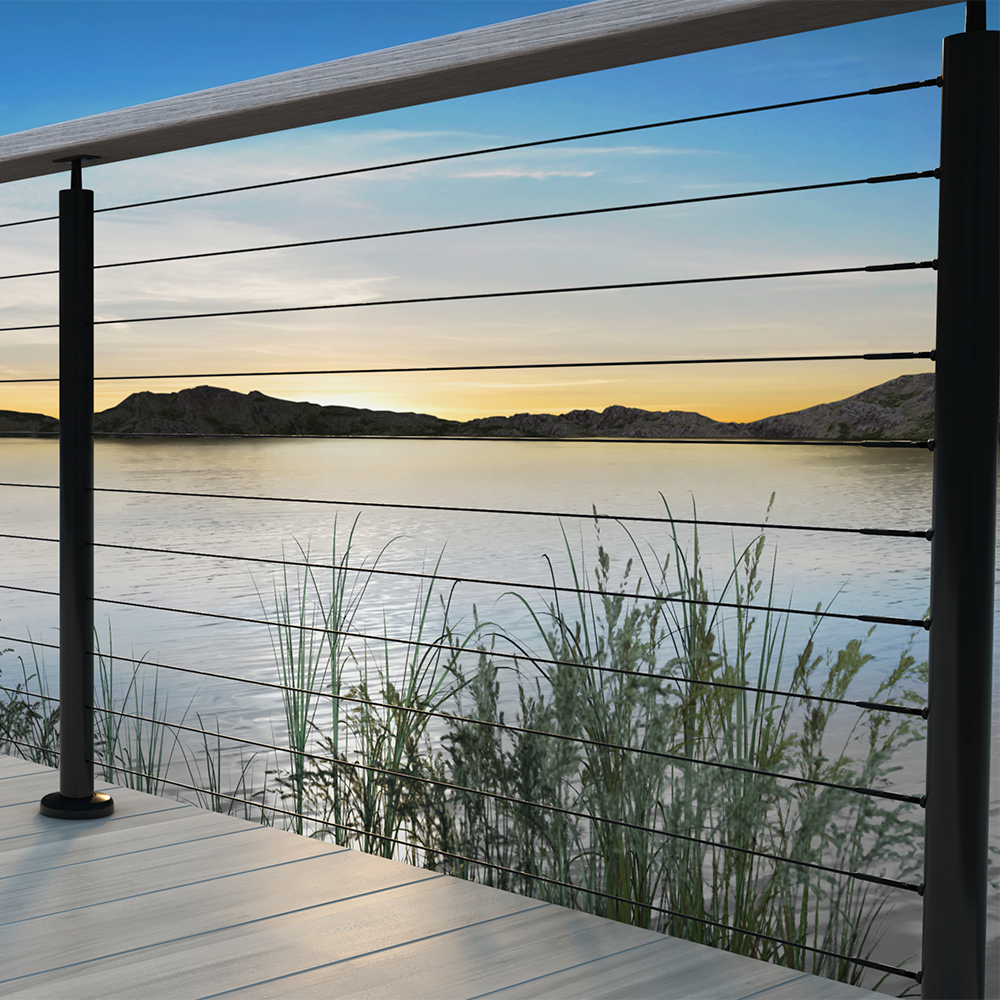 BlackEtch Factory Swaged Wire Balustrade - Metal Insert System - Suits Metal Posts