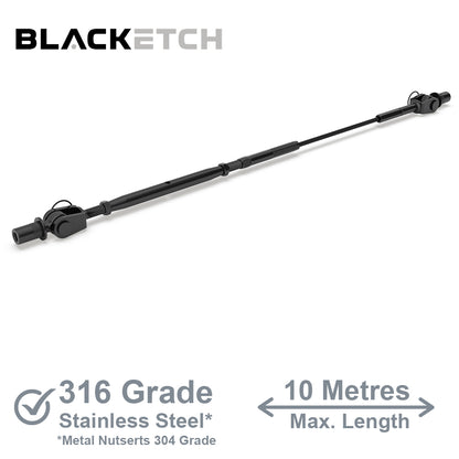 BlackEtch Factory Swaged Wire Balustrade - Rig Fork System with Nutserts - Suits Metal Posts