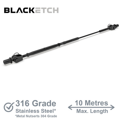 BlackEtch Factory Swaged Wire Balustrade - Rig Fork System with Nutserts - Suits Metal Posts