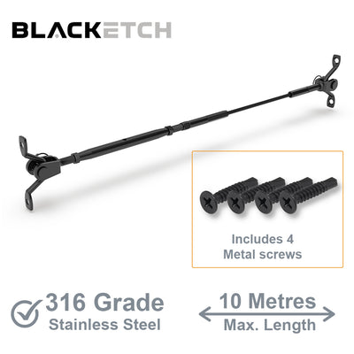 BlackEtch Factory Swaged Wire Balustrade - Rig Fork System with Saddles - Suits Metal Posts