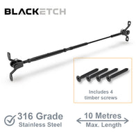 BlackEtch Factory Swaged Wire Balustrade - Rig Fork System with Saddles - Suits Timber Posts