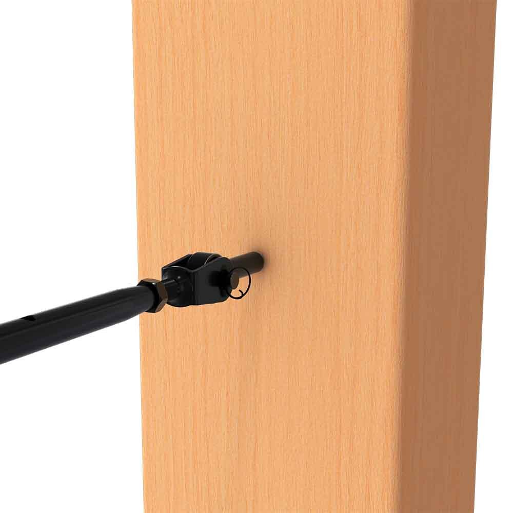 BlackEtch Factory Swaged Wire Balustrade - Rig Fork System with Screw Eyes - Suits Timber Posts
