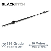 BlackEtch Factory Swaged Wire Balustrade - Rig Fork System with Screw Eyes - Suits Timber Posts