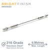 Bright Finish DIY SWAGELESS Wire Balustrade - Metal Insert System - Suits Metal Posts