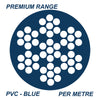2.5 - 3.5mm 7x7 Wire Rope Premium Quality Korean Made PVC Coated 316 Grade Stainless Steel - Blue